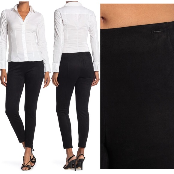 T Tahari High Waist Ponte Knit Leggings in black tummy control 6556410 SZ small - Picture 2 of 13